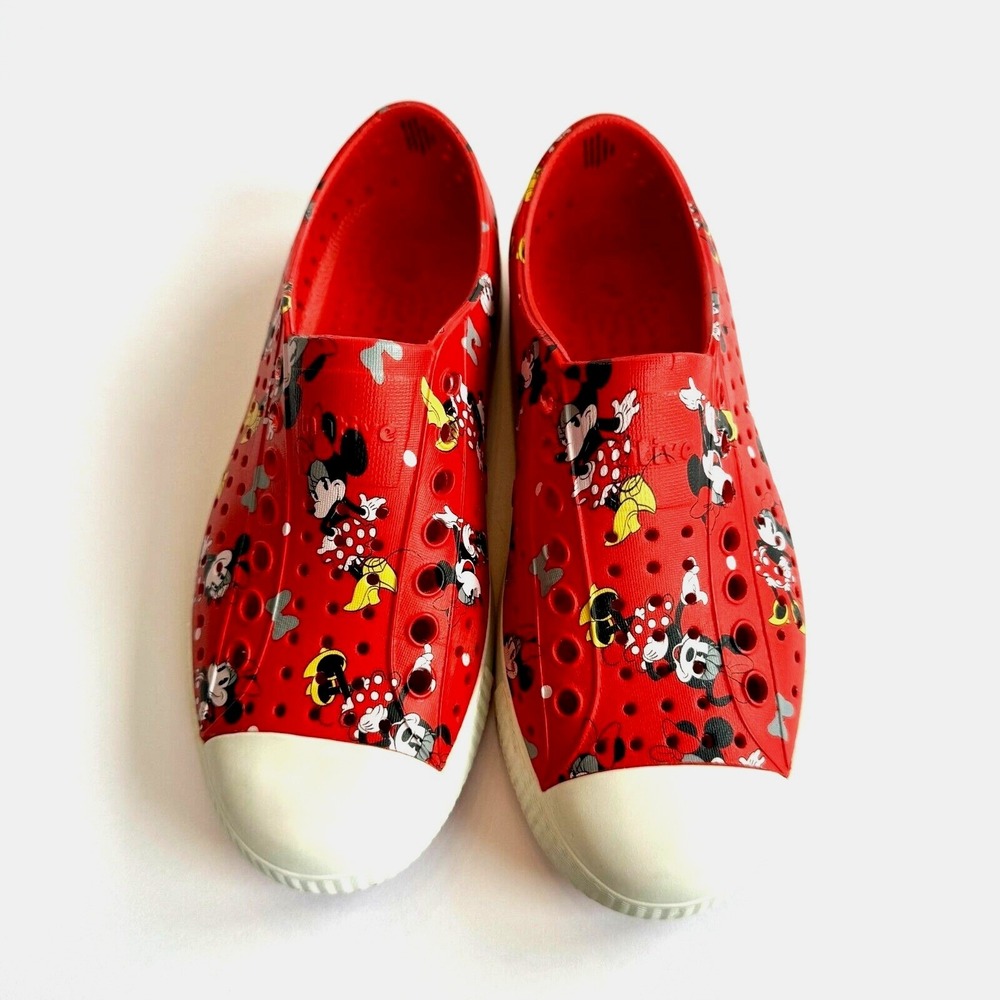 Native Jefferson Disney Minnie Mouse Shoe Women 5 Red Slip On Waterproof Sneaker